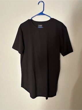Cuts elongated Black Crewneck T-Shirt for Men